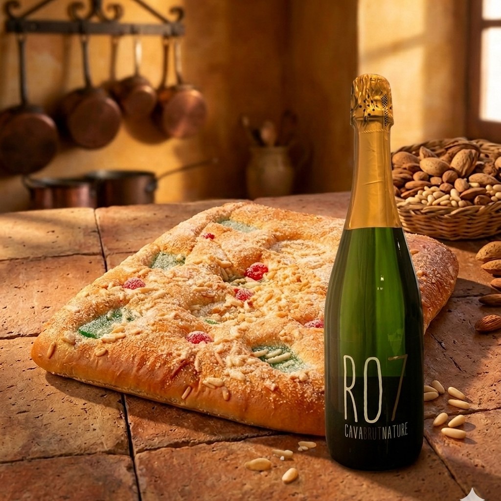 Coca de Fruita (650 g) i Ampolla de cava RO7 Brut Nature